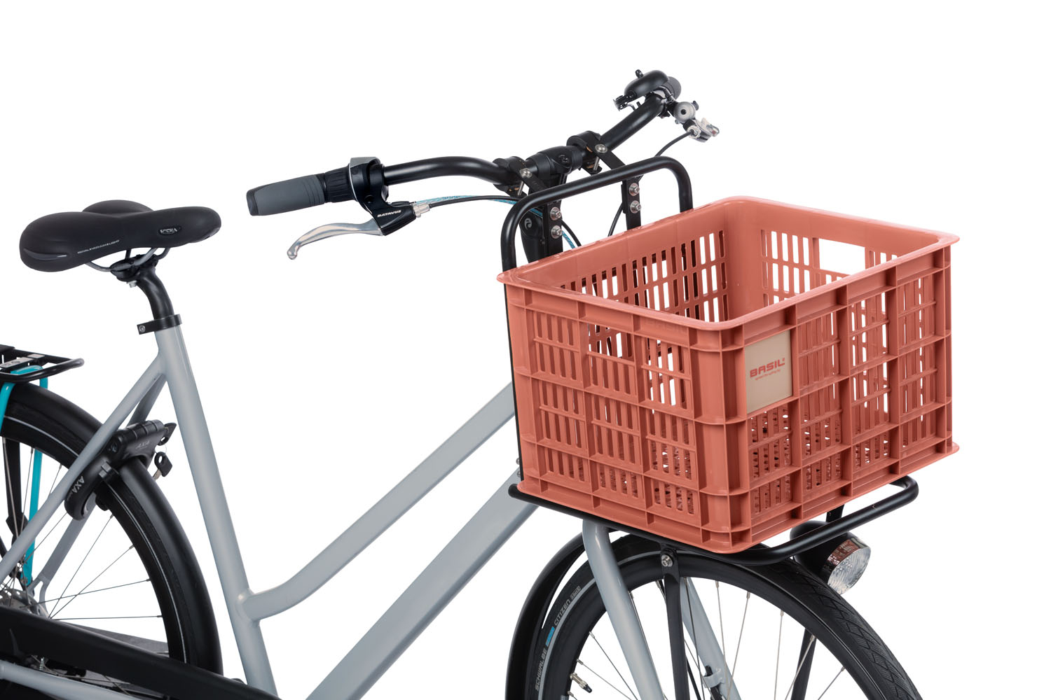 Gerecyclede fietskrat Basil Crate M 29.5 liter 35 x 45 x 25 cm - terra red - Afbeelding 3