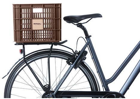 Gerecyclede fietskrat Basil Crate L 40.0 liter 39 x 49 x 26 cm - chocolate brown - Afbeelding 3