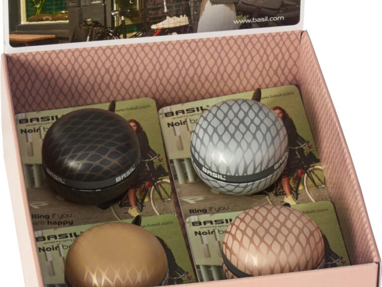 Display met 4 Basil Noir Bell fietsbellen