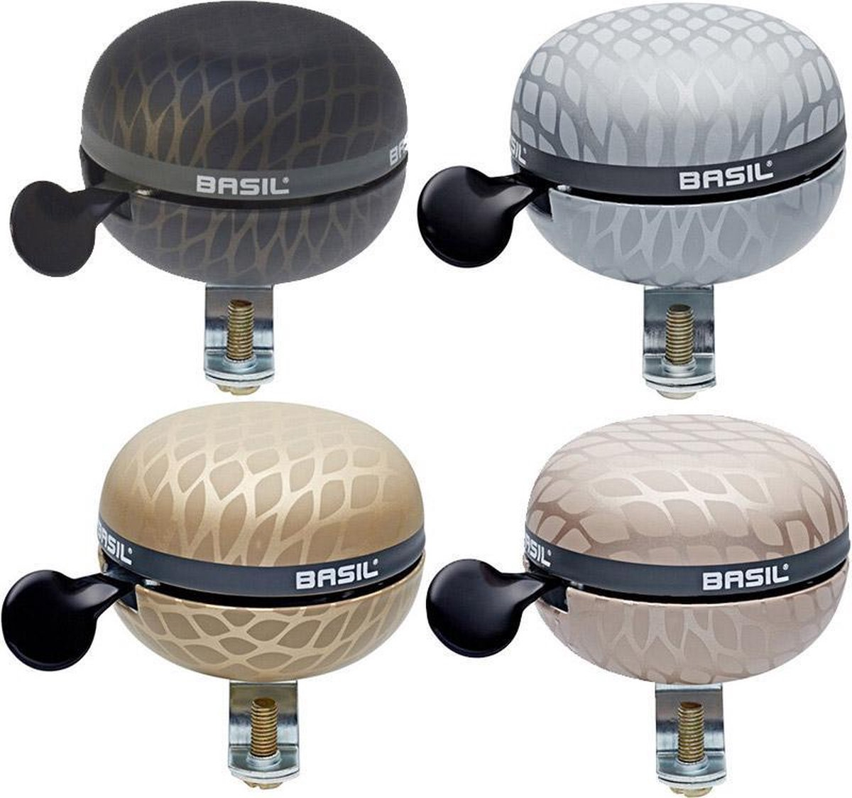 Display met 4 Basil Noir Bell fietsbellen - Afbeelding 2