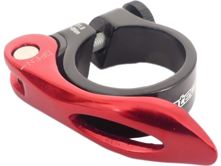 Zadelpenklem Ergotec SCQ-0100 ø34,9 mm aluminium met snelspanner - zwart/rood