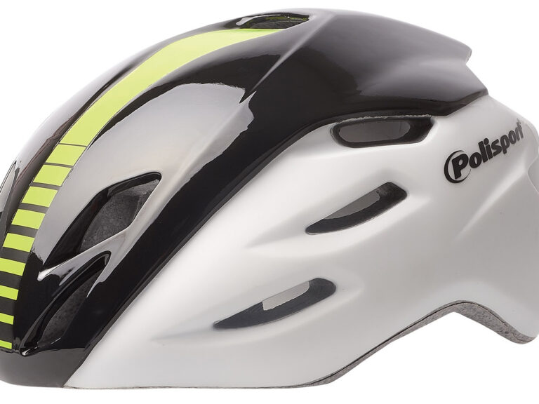 Fietshelm Polisport Aero-R Medium 55-58 cm - mat wit / zwart / fluor geel