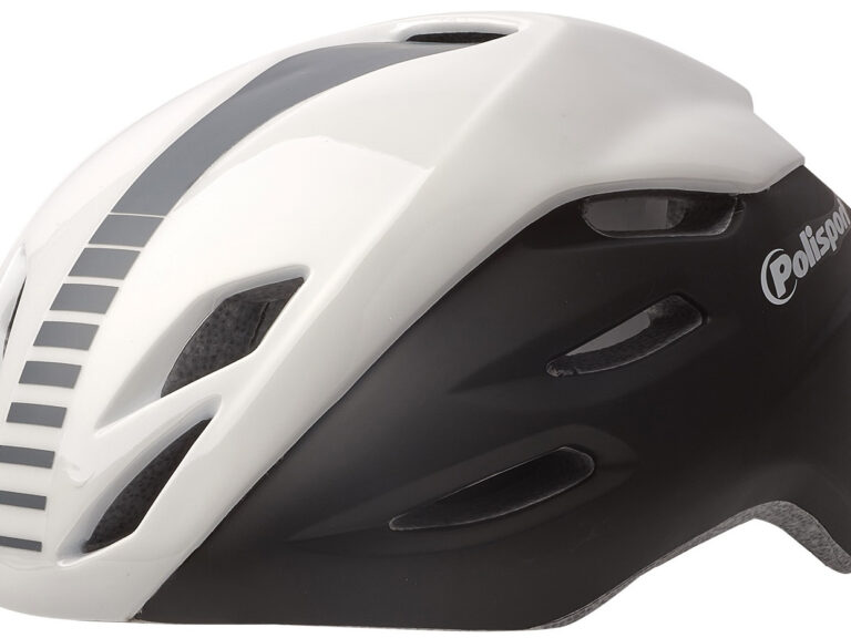Fietshelm Polisport Aero-R Medium 55-58 cm - mat zwart / wit glanzend /grijs