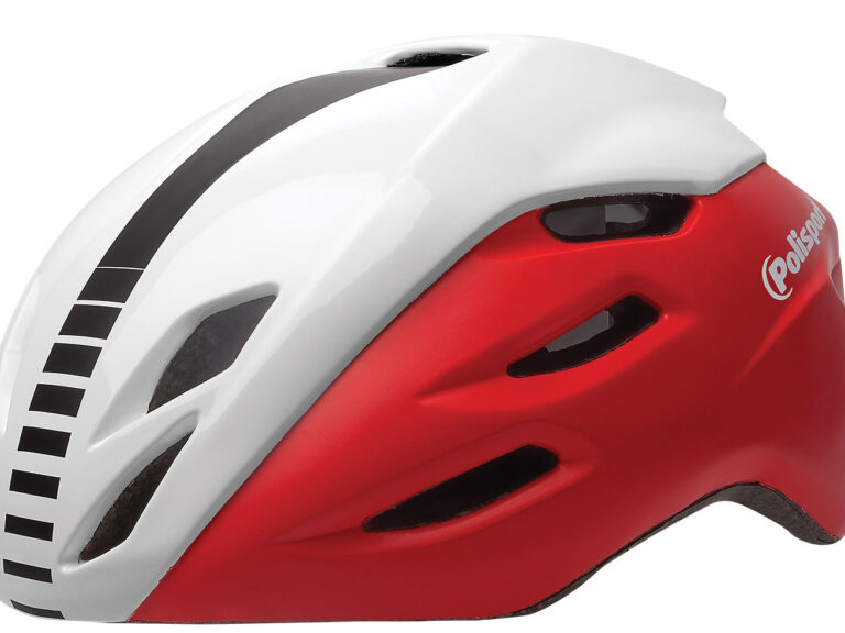 Fietshelm Polisport Aero-R Large 58-61 cm - mat rood / wit glanzend / zwart