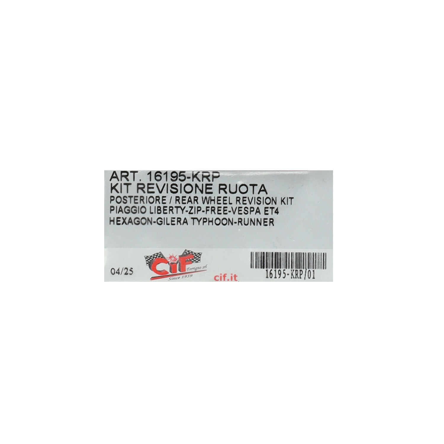 Revisieset Cif Achteras 2t + 4t Gilera, Sco Aprilia, Sco Piaggio - Afbeelding 3