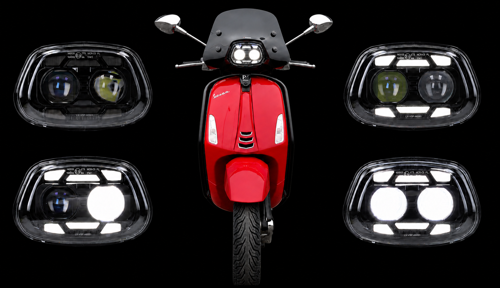 Koplampunit Fast Arrow Pro LED Euro-2/4/5 e-mark Vespa smoke Sprint 50/125/150 - Afbeelding 11