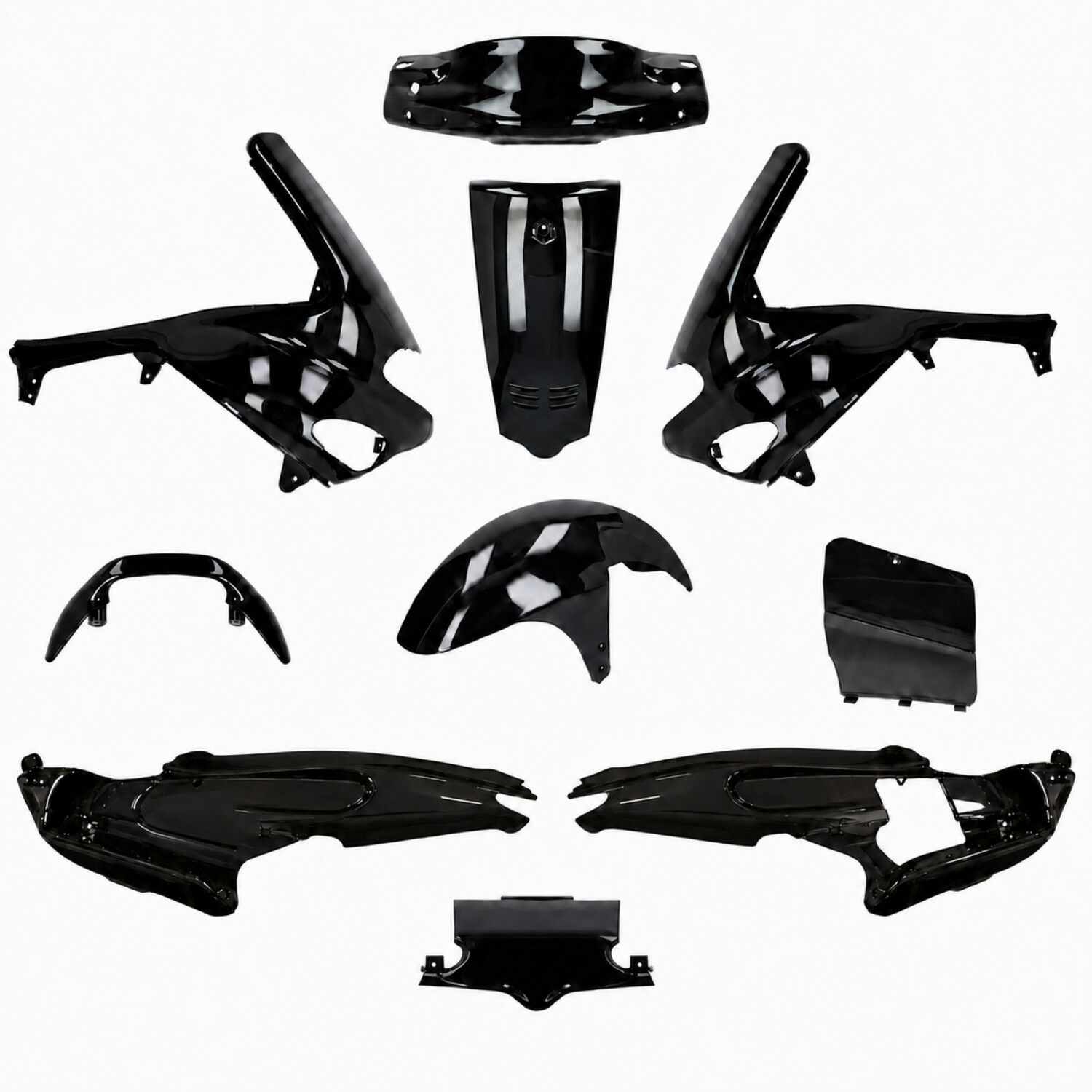 Plaatwerkset Origineel Model Zwart Metallic 10-delig Gilera Runner 50/125/180