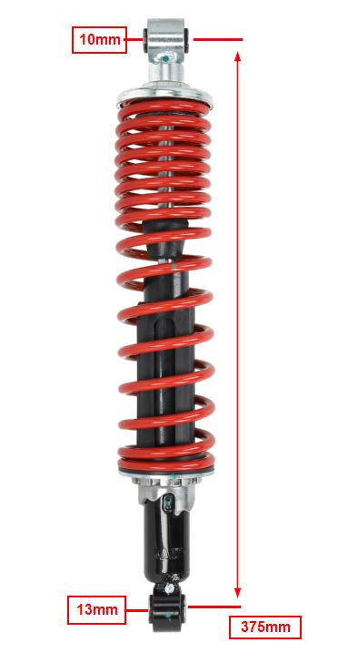 Schokbreker Piaggio Origineel Euro-4/5 Achter Zwart/rood Mp3-350cc, Mp3-400cc 1c003826 - Afbeelding 4
