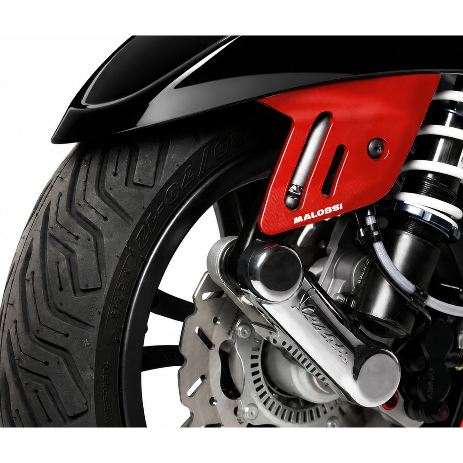 Beschermkapje Malossi Voorvork Cnc Gefreesd Euro-5/5+ Vespa Boven Rood Gtv 310, Gts 125-310 8120498br - Afbeelding 4