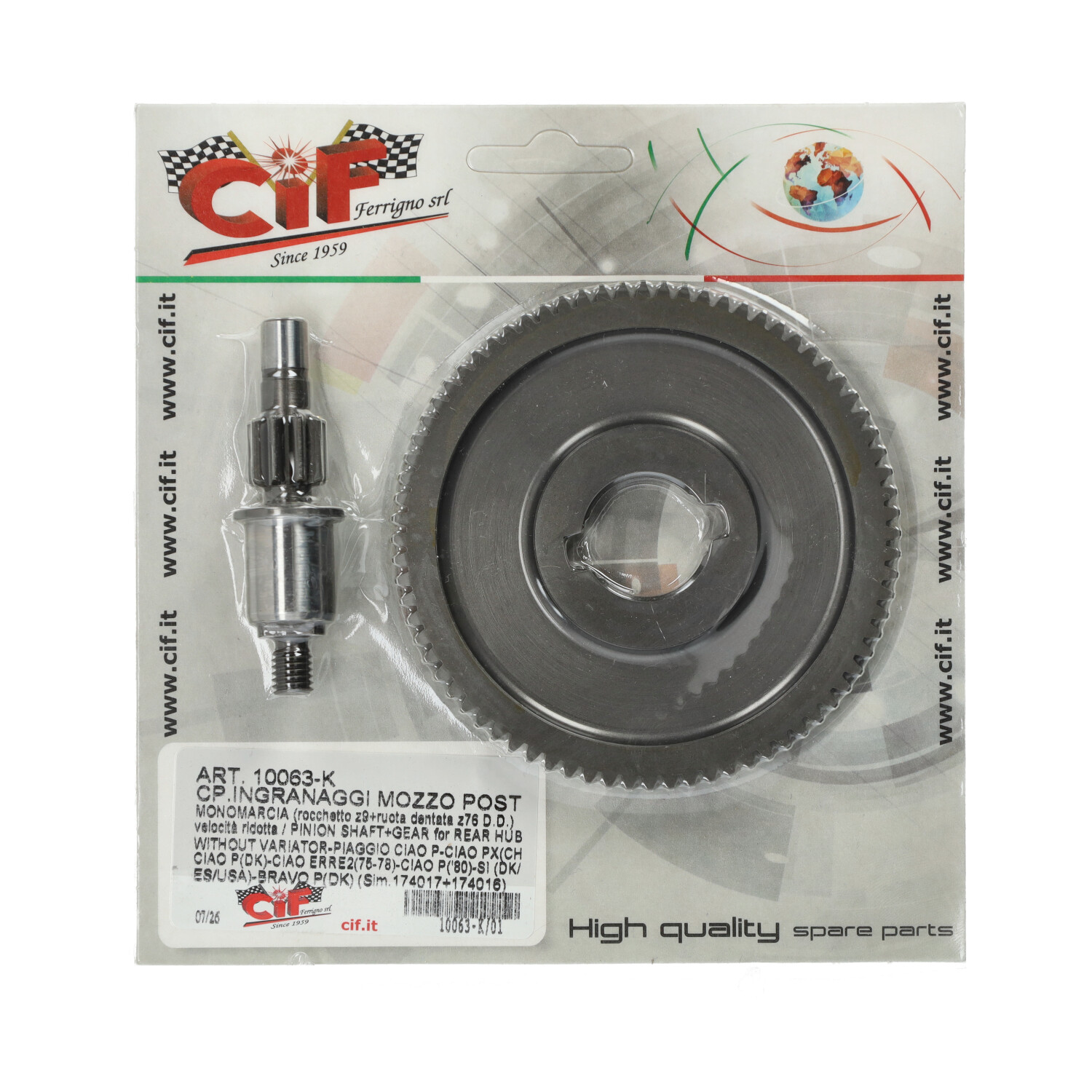 Overbrengingset Cif Z9/z76 Bravo, Si, Ciao - Afbeelding 2
