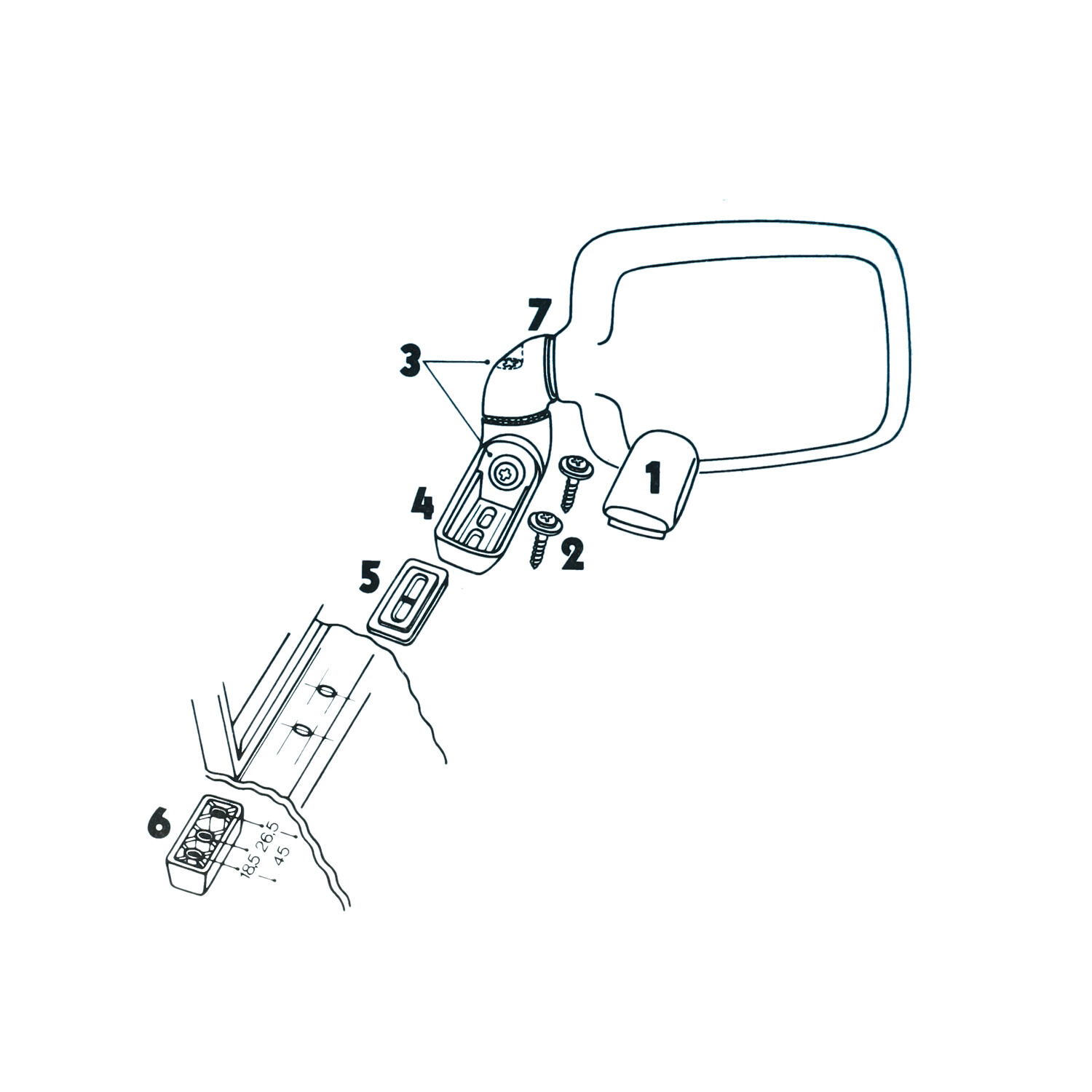 Spiegel Bumm Universeel Mbv Kuip Links/rechts 150x110mm Zwart Kreidler, Zundapp, Hercules 960v - Afbeelding 3
