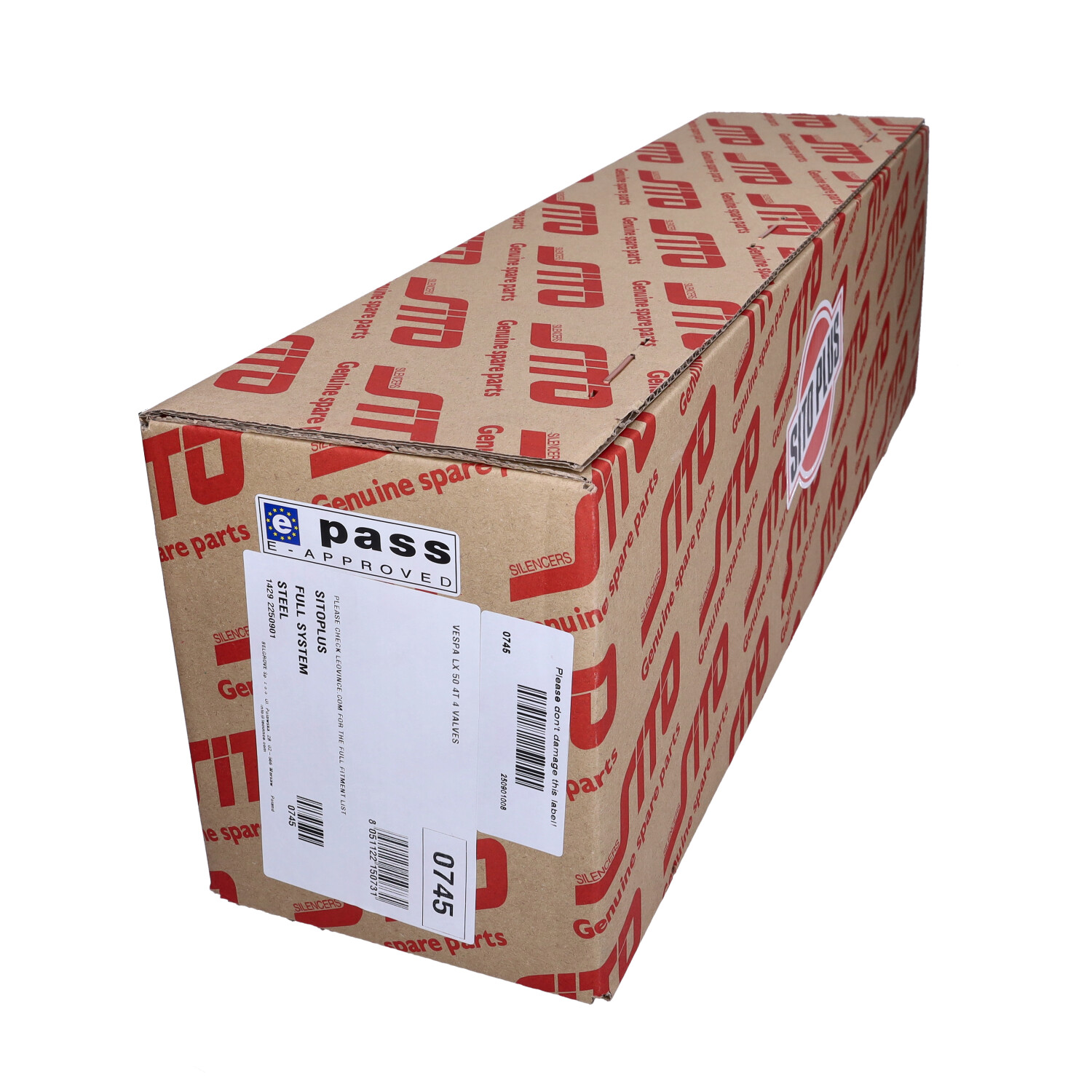 Uitlaat Sito Fly 4t-4v, Vespa S 4t-4v, Lx 4t-4v 0745 - Afbeelding 2