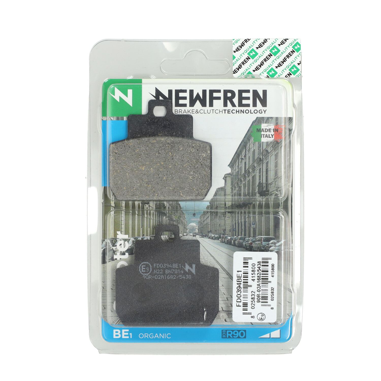 Remblokset Newfren heng tong achter MP3 400, MP3 500 Maxi sport E4, MP3 500cc, Beverly 500cc, MP3-250cc, Runner 180cc, X9-250cc FD0394 - Afbeelding 2
