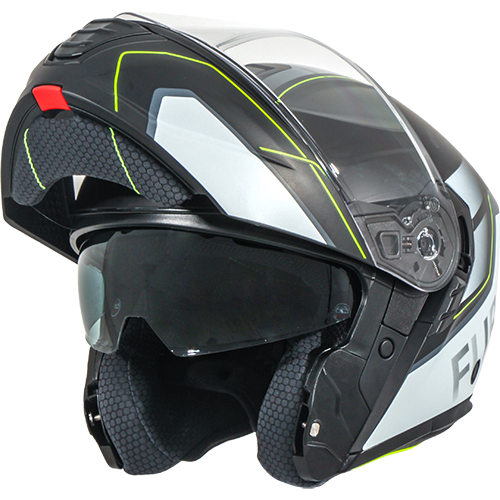 HELM VITO SYSTEEMHELM FURIO MAT ZWART/GEEL XXL