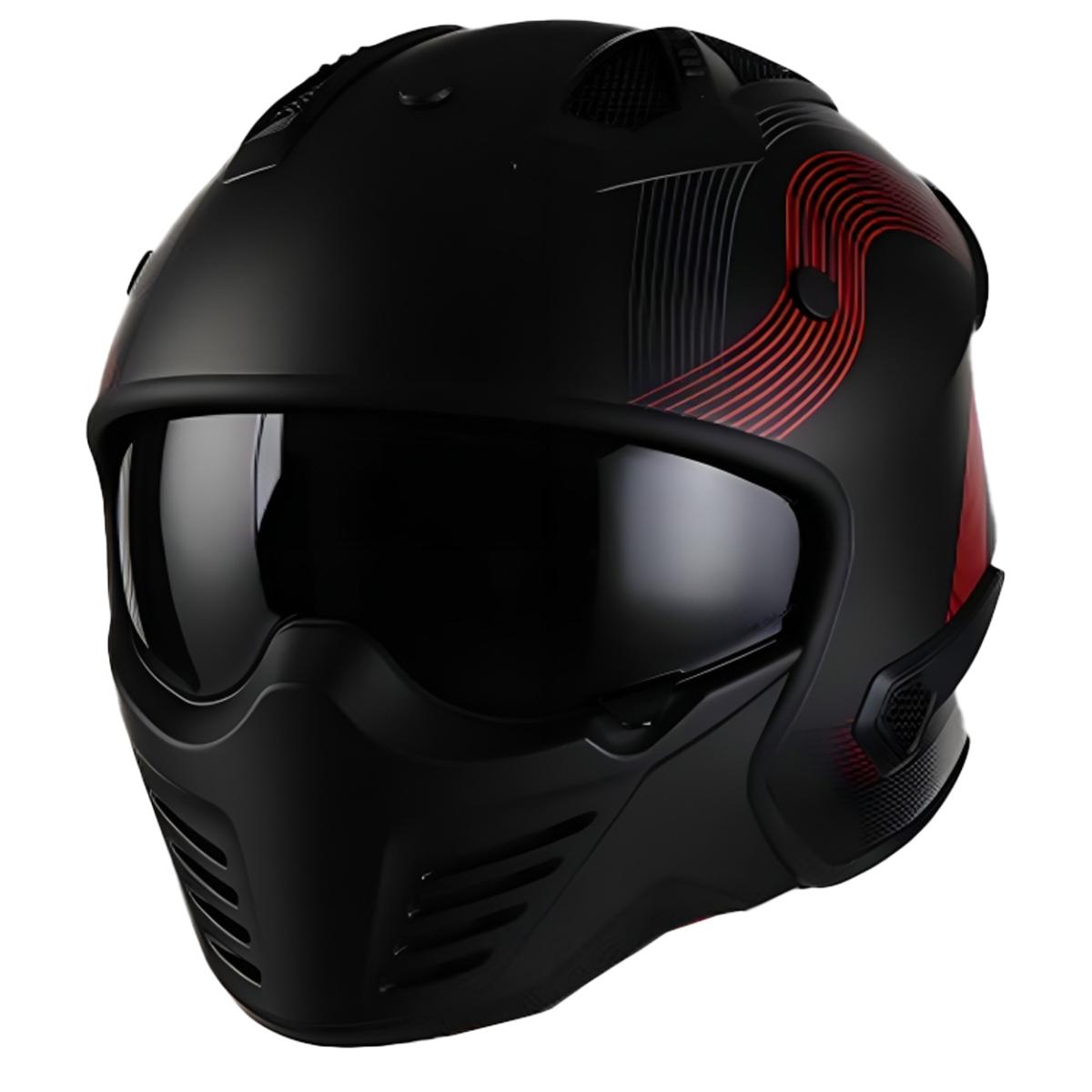 HELM VITO BRUZANO MAT ZWART + ROOD XXL