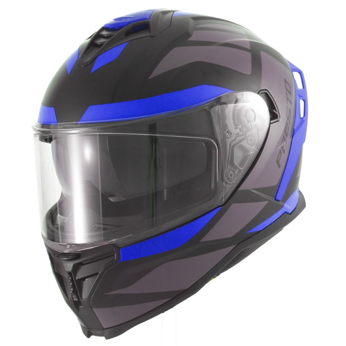 HELM VITO PRESTO INTEGRAAL + ZONNEVIZIER GLANS BLAUW/ZWART S
