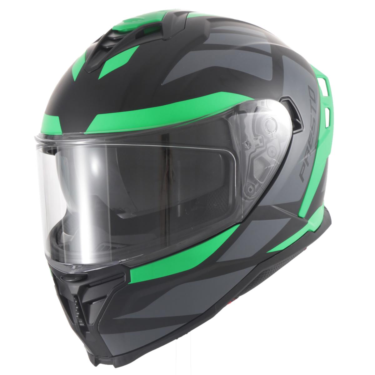 HELM VITO PRESTO INTEGRAAL + ZONNEVIZIER MAT GROEN/ZWART XXL