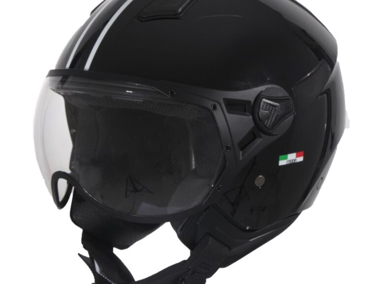 HELM VITO JET MODA GLANS ZWART + ZWARTE VOERING M