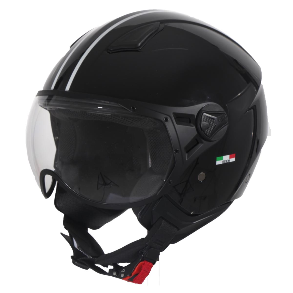 HELM VITO JET MODA GLANS ZWART + ZWARTE VOERING M