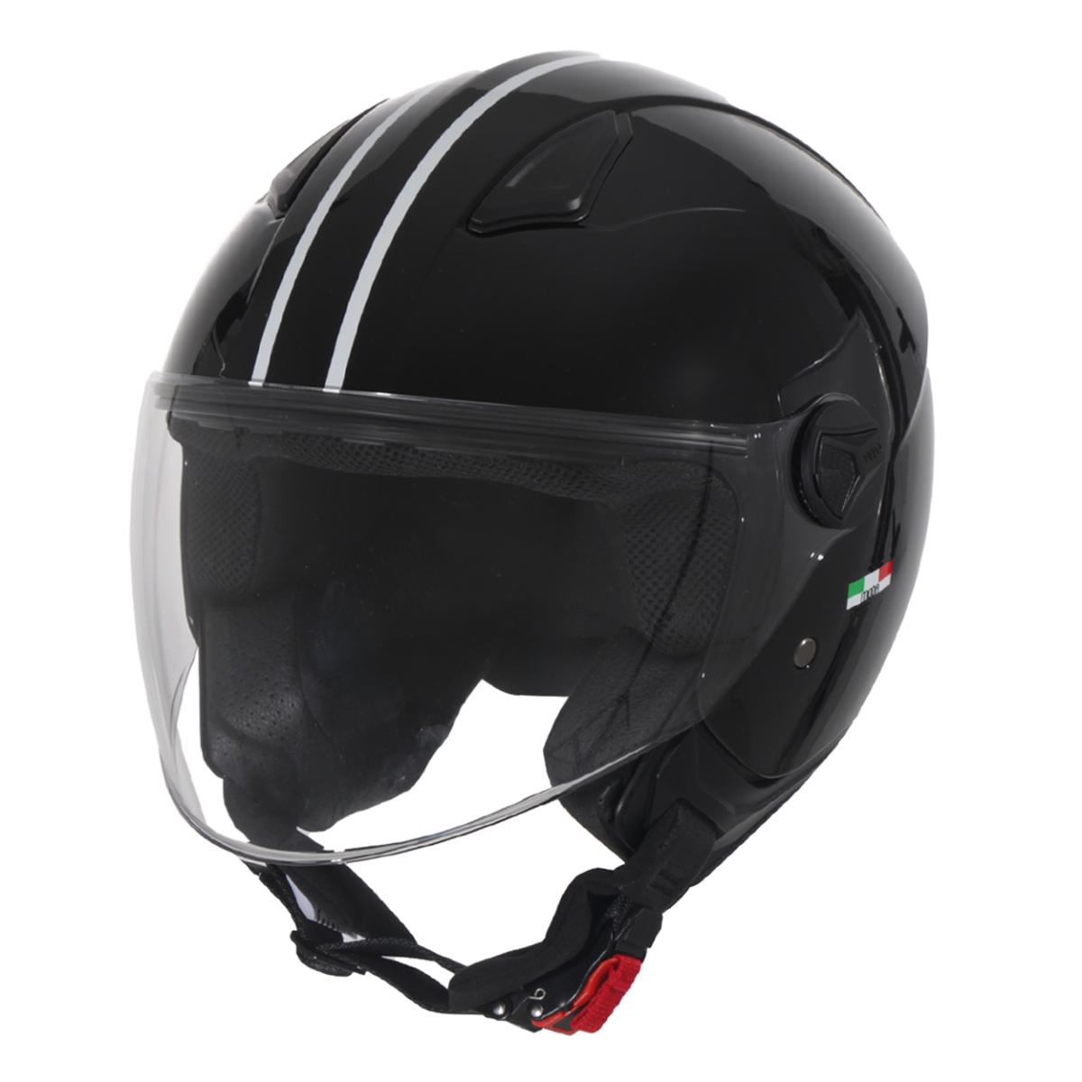 KINDERHELM VITO JET MODA BAMBINO GLANS ZWART XXS (YXL) - 51-52CM