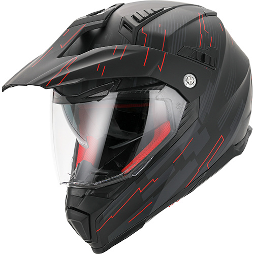 HELM VITO CROSSHELM MET VIZIER MOLINO MAT ZWART/ROOD L