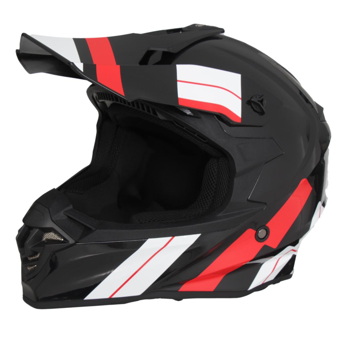 HELM VITO CROSSHELM TIVOLI GLANS ZWART/ROOD/WIT S