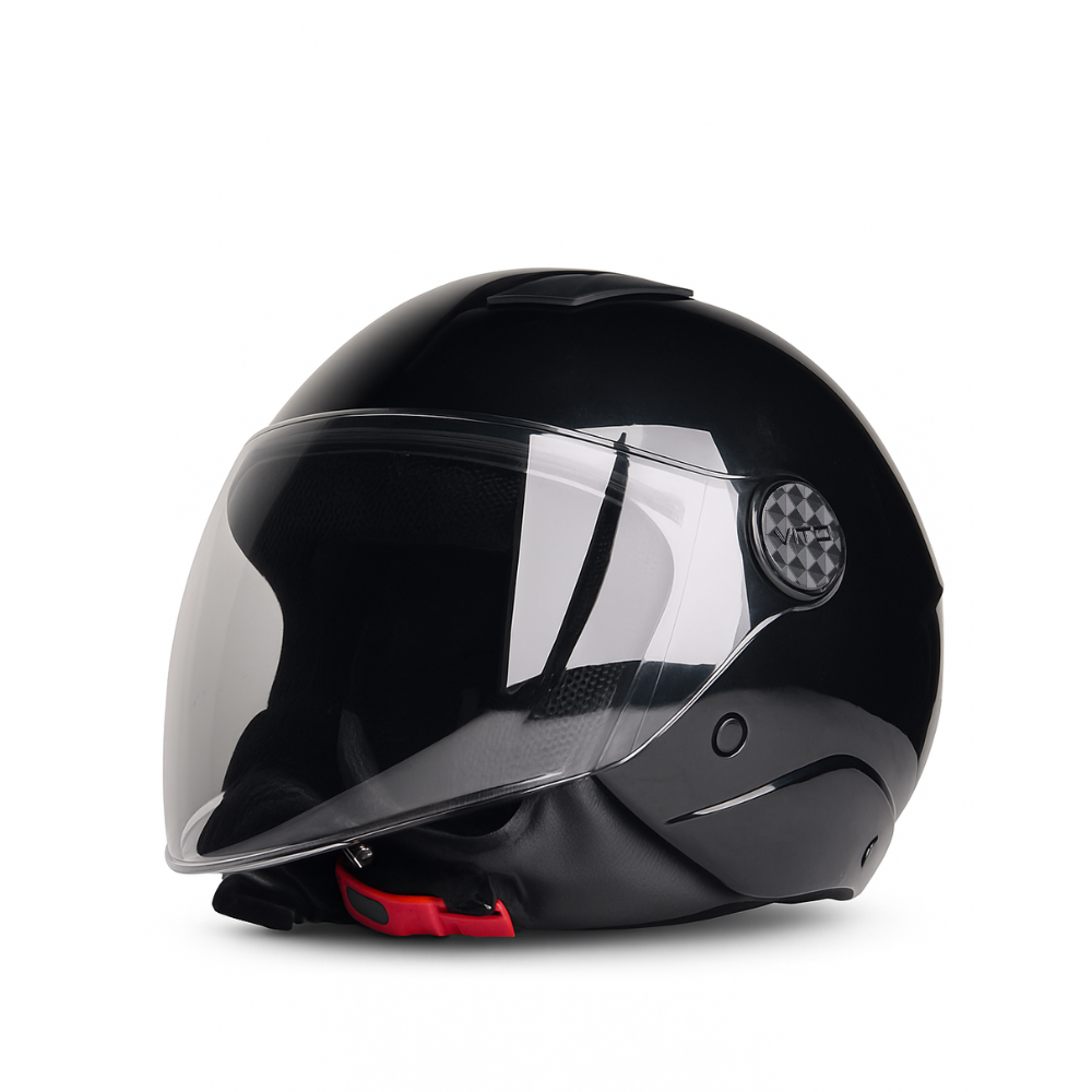 HELM VITO JET UNO GLANS ZWART XXL