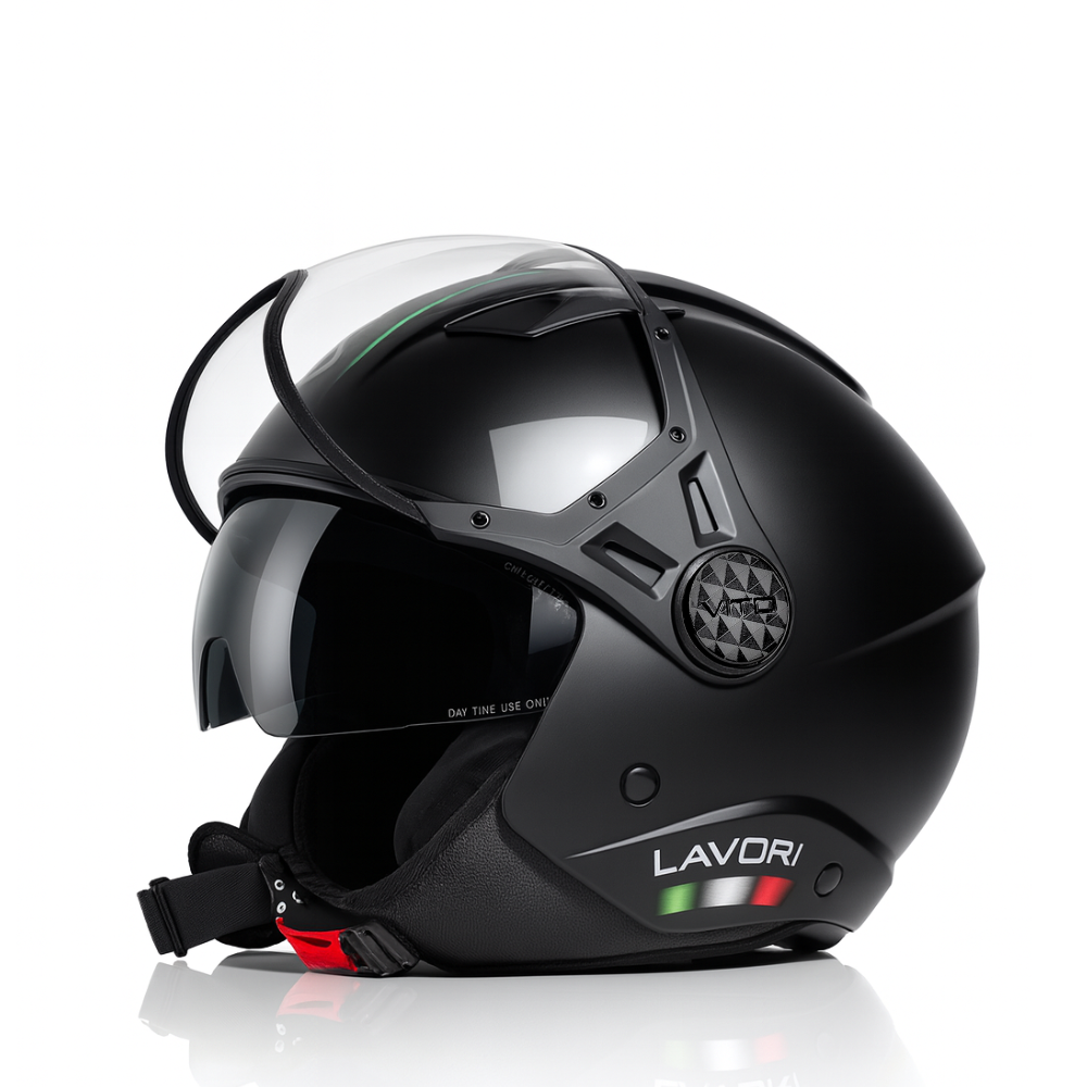 HELM VITO JET LAVORI - MAT ZWART FASHION XS