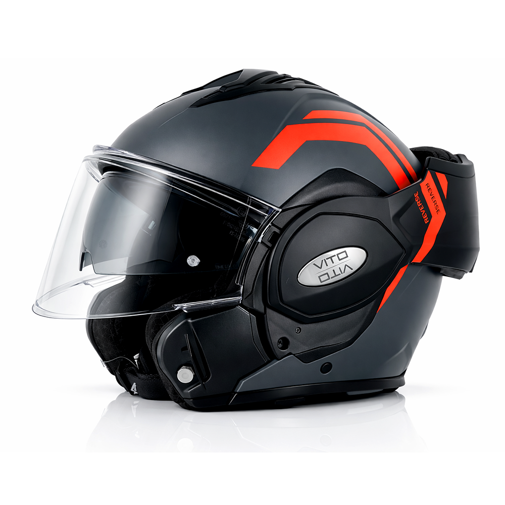 HELM VITO SYSTEEMHELM REVERSE MAT GRIJS/ORANJE L
