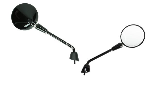 SPIEGELSET APLUS PASSEND OP VESPA PRIMAVERA / GTS (M8) GLANS ZWART (LANG)