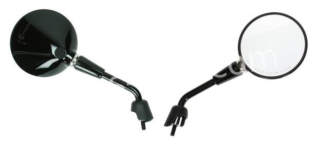 SPIEGELSET APLUS PASSEND OP VESPA PRIMAVERA / GTS (M8) GLANS ZWART (KORT)