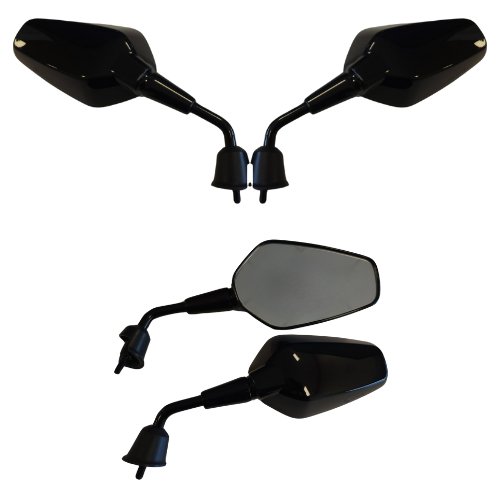 SPIEGELSET APLUS SPORT PASSEND OP VESPA SPRINT (M8) <24' GLANS ZWART (KORT)