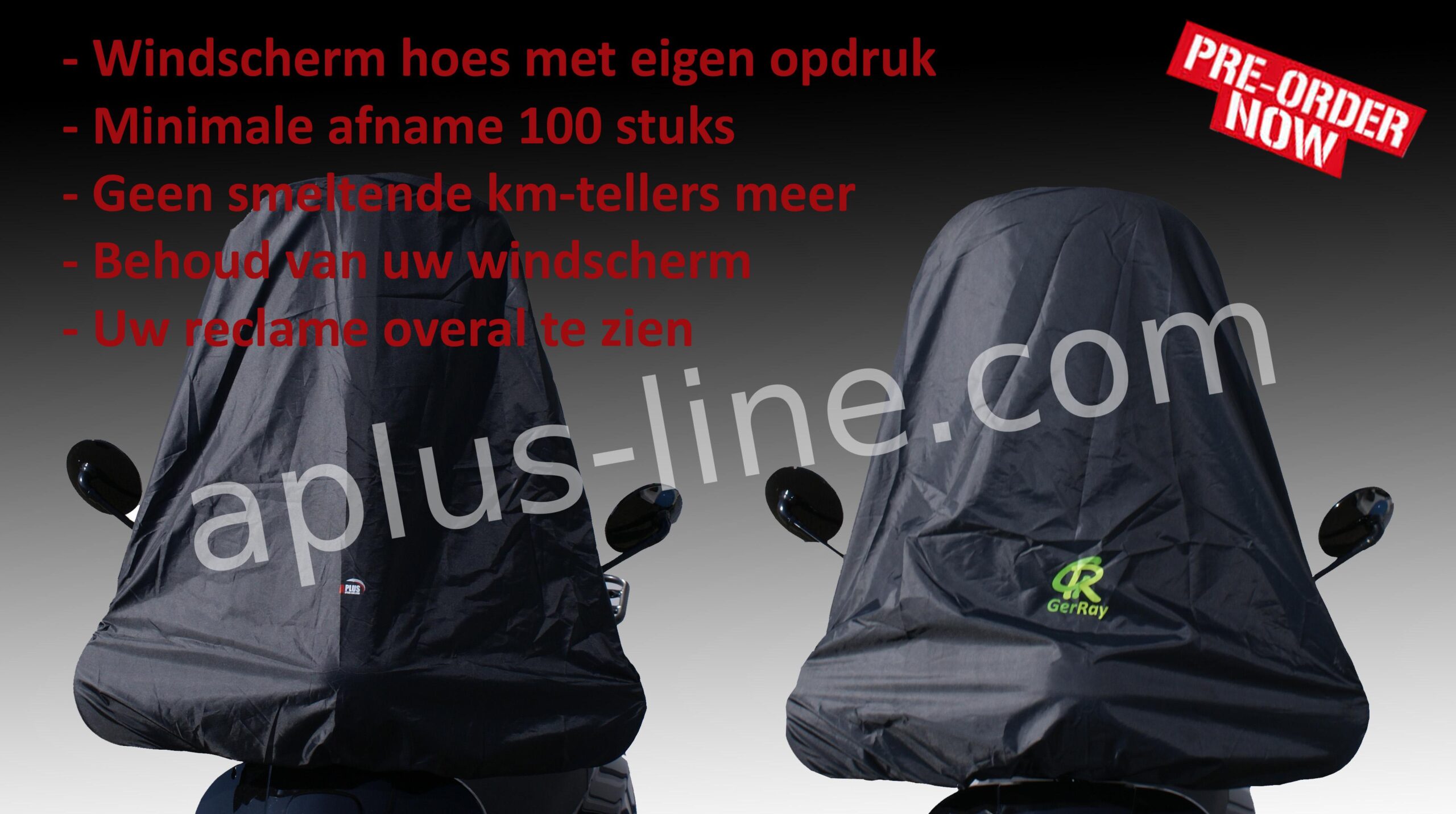 WINDSCHERM HOES EIGEN OPDRUK (LEVERBAAR VANAF 100 STUKS)