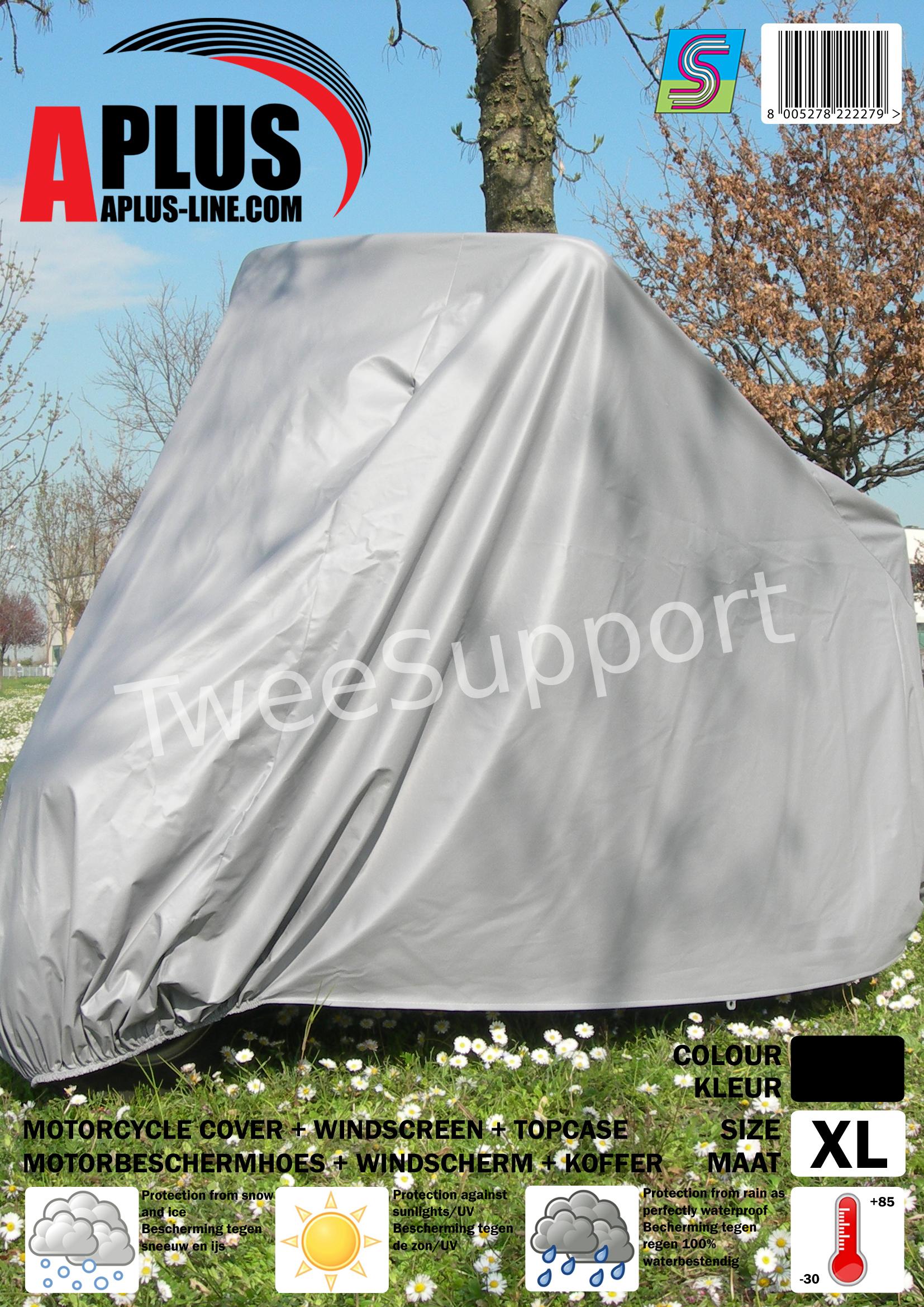 SCOOTERHOES APLUS ZWART XL WINDSCHERM + KOFFER