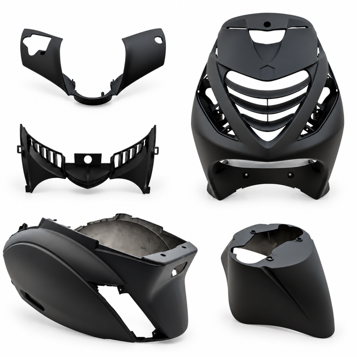 Kappenset voor Piaggio Zip SP 5-delig Mat Zwart - Afbeelding 2