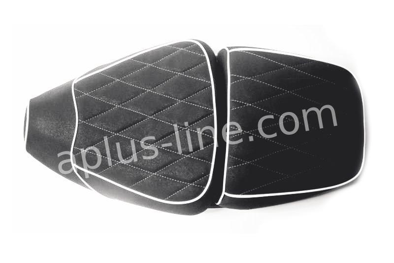 2 DELIG ZADEL VX 50 / LOOK A LIKE LX/S - ZWART - RUIT MOTIEF