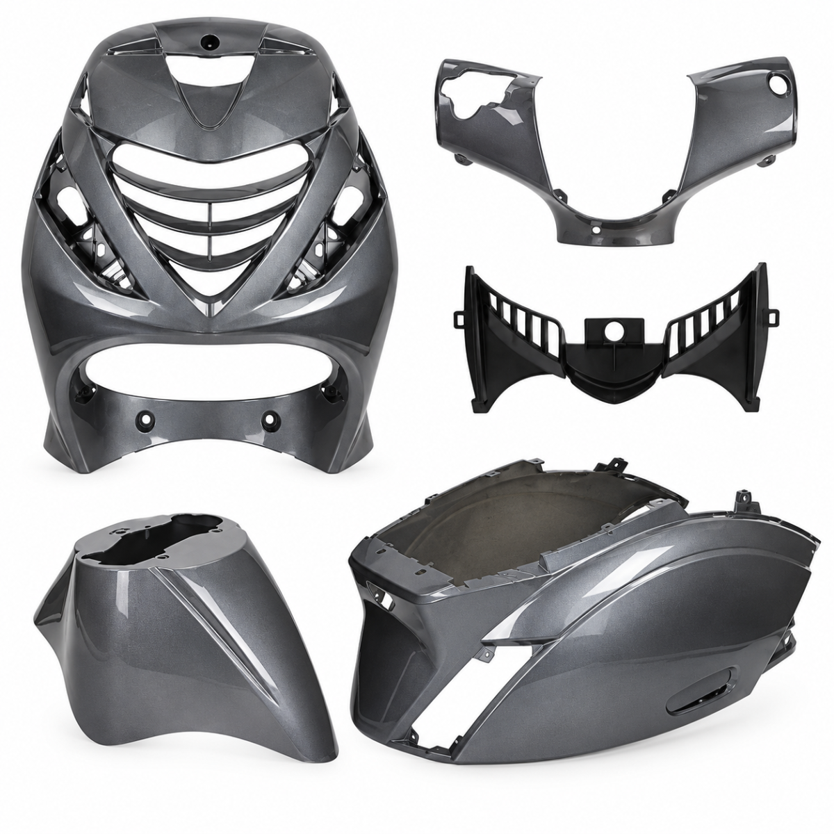 Kappenset Aplus 5-delig voor Piaggio Zip SP Agaat/Magic Grey - Afbeelding 2