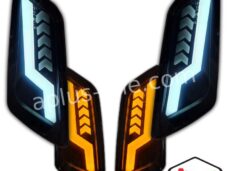 KNIPPERLICHTSET ALPHA TUBE DAGRIJ VOORZIJDE L+R PASSEND OP VESPA GTS (WEGLOPEND) - SMOKE