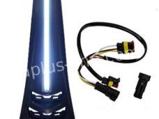 APLUS VOORSCHERM / CLAXON NEUS PASSEND OP VESPA SPRINT/PRIMAVERA 2018> MAT ZWART + LED BAR (E-KEUR) (OP=OP)