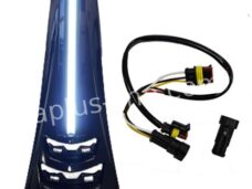APLUS VOORSCHERM / CLAXON NEUS PASSEND OP VESPA SPRINT/PRIMAVERA 2018> GLANS ZWART + LED BAR (E-KEUR) (OP=OP)