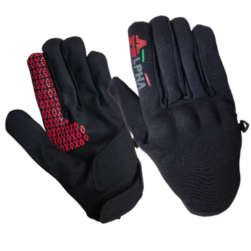 HANDSCHOEN ALPHA STYLING CARINO ZWART/ROOD - S