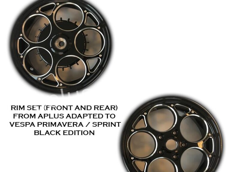 VELGEN SET APLUS (VOOR + ACHTER) PASSEND OP VESPA PRIMAVERA/SPRINT BLACK EDITION