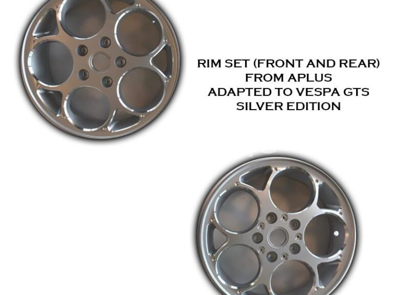 VELGEN SET 12'' APLUS (VOOR + ACHTER) PASSEND OP VESPA GTS ZILVER EDITION