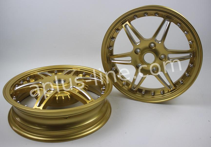 VELGEN SET APLUS (VOOR + ACHTER) PASSEND OP VESPA PRIMAVERA/SPRINT GOLD EDITION - SPORT