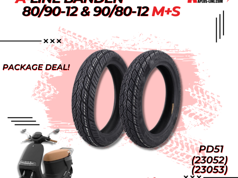 PACKAGE DEAL - 1X TIRE A-LINE 80/90-12 TL 51J PR356 (ALL WEATHER) M+S + 1X TIRE A-LINE 90/80-12 TL 51J PR356 (ALL WEATHER) M+S (23052 + 23053)