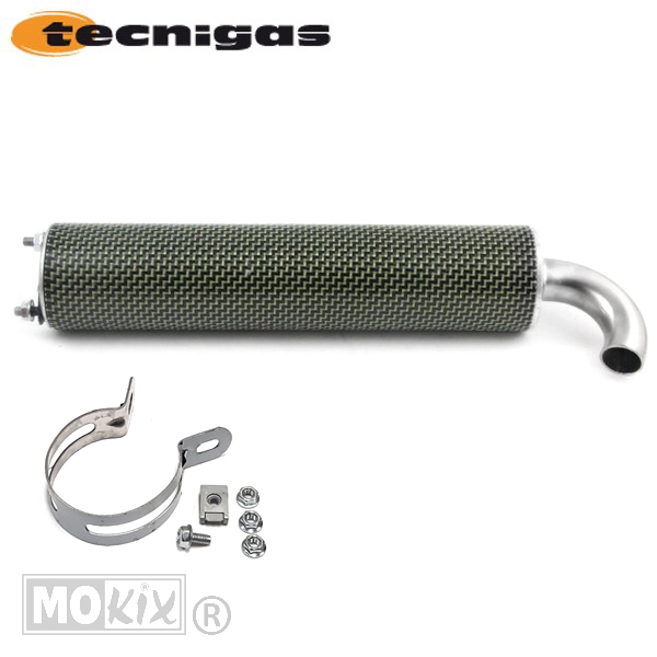 Einddemper Tecnigas None/RS-II Zwart/Carbon
