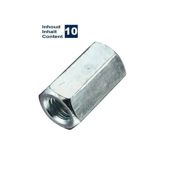 Moer M 6 Verbindingsmoer Elvz. 25mm 10stuks - Bollard