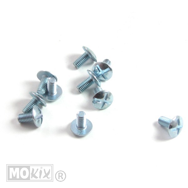 Schroefset M6x12 Platbek Elvz 10stuks - Bollard