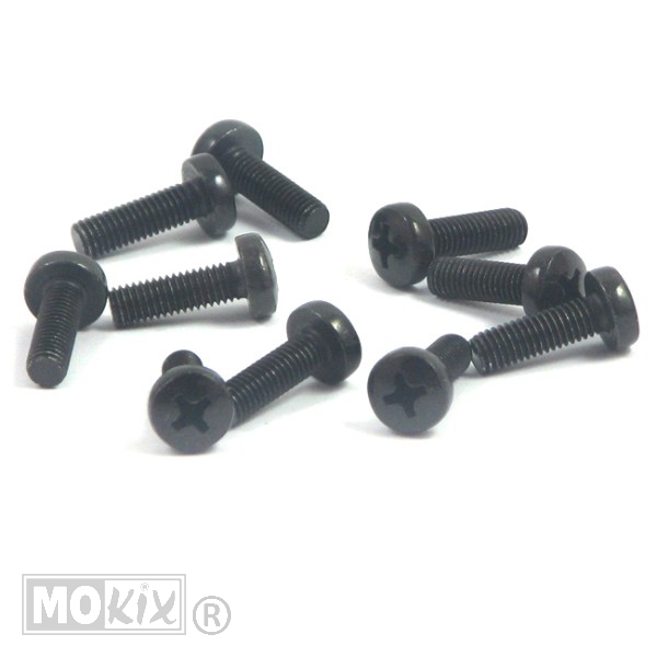 Metaalschroef M5x16 Kruiskop Zwart 10stuks - Bollard
