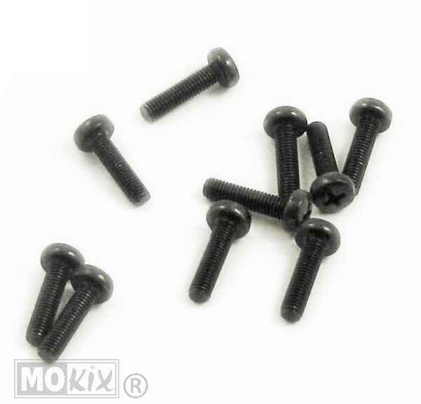 Metaalschroef M5x20 Kruiskop Zwart 10stuks - Bollard